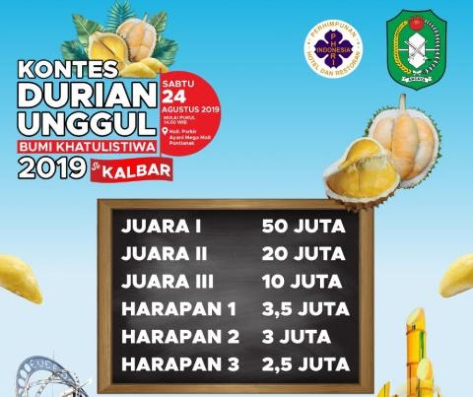 Syarat dan hadiah Kontes Durian Unggul Bumi Khatulistiwa 2019